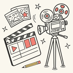 Film production equipment illustration