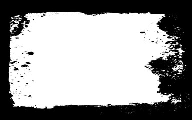 Fototapeta premium Texture of scratches, chips, scuffs, dirt on old aged surface .Rough frame overlay pattern. Black and white empty background.