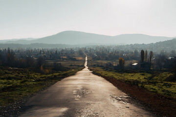 road and mountain