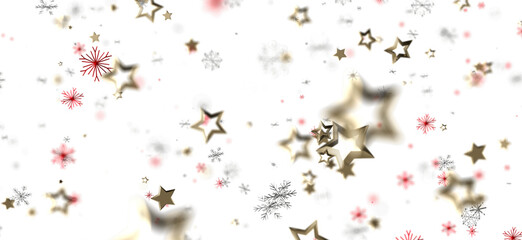 Abstract Christmas background with stars, snowflakes and red accents, perfect for holiday designs. This image evokes feelings of joy, celebratio
