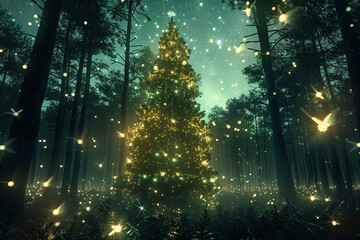 christmas tree and lights