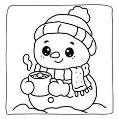 Cute Bold and Easy Christmas Coloring Pages, Cute Christmas Bold and Easy Coloring Pages, Line Art, Vectors Illustration, Black and White, 8.5x8.5