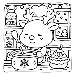 Cute Bold and Easy Christmas Coloring Pages, Cute Christmas Bold and Easy Coloring Pages, Line Art, Vectors Illustration, Black and White, 8.5x8.5" inches Design, Christmas Coloring Pages, vector art
