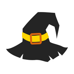 Flat Vector Witch Hat Icon Illustration