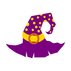 Playful Polka Dot Witch Hat Vector Illustration
