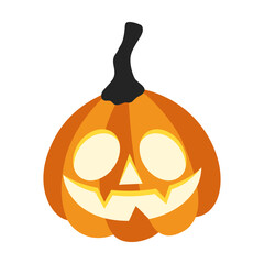 Minimalist Flat Vector Jack O Lantern Illustration