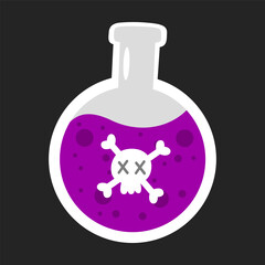Cartoon Vector Poison Potion Bottle Illustration
