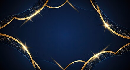 Naklejka premium Elegant Dark Blue Background with Gold Accents for Luxury Design and Presentation Needs