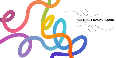 Abstract wavy colored line pattern. Rainbow gradient wavy flow on a white background. Vector