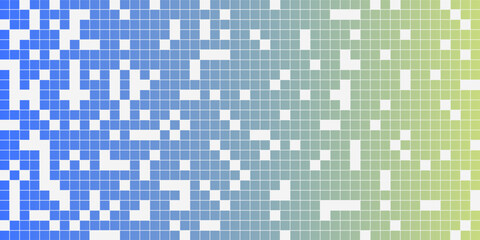 Fototapeta premium Fading pixel pattern. Blue and green pixel background. Vector illustration for your graphic designs.