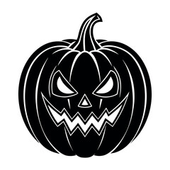 Halloween Scary pumpkin line art illustration