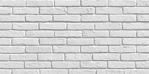 Obraz premium Closeup view of a white brick wall texture with rough surfaces