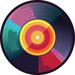 Colorful abstract vinyl record with concentric icon isolated on white transparent background vector eps png jpg business people clipping path cutout 2025 2026 4k full hd poster banner label download