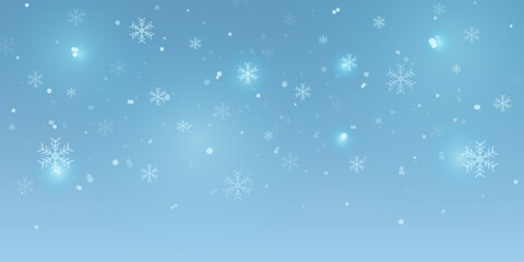 Winter seasonal background. Christmas holiday with snowflake and snowfall. Suitable for wallpaper, banner, greeting card and poster. Vector