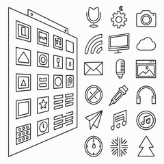 Interface design icons set