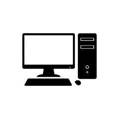 Computer silhouette vector flat illustration design.