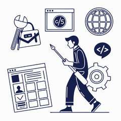 Man working on digital tools