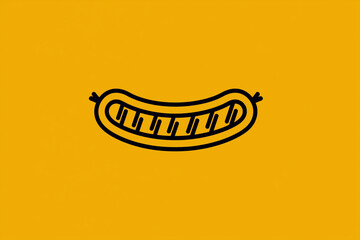 Kielbasa bold graphic deli icon showing Polish sausage with modern design and striking visuals for ethnic food branding.