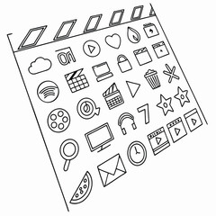 Media icons collection