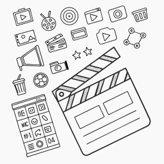 Media icons collection flat design