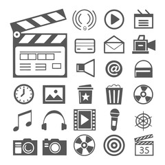 Media icons set