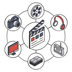 Media production components diagram