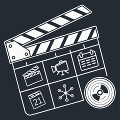 Media production graphic design clapperboard