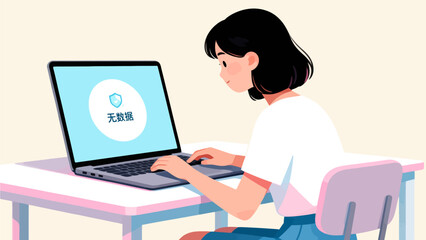 Person using laptop at desk