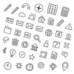 Modern line icons set for technology