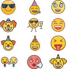 set of smileys with different emotions