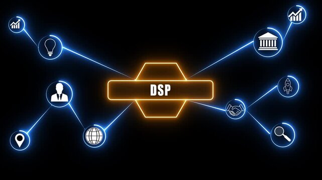Employee dsp help to get the best human resources. Business concept. neon animation 