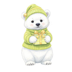 teddy bear with snow