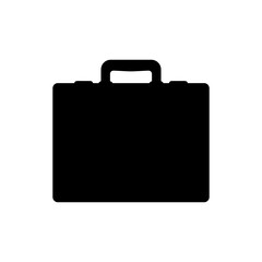 Black briefcase silhouette vector flat illustration design.