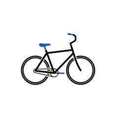 Fototapeta premium Simple vector illustration of a bicycle, showcasing its frame, wheels, and components against a white background.