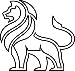 Stylish lion logo vector outline, great for corporate identity, adventure branding, and premium sports team logos.