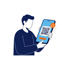 Person Scanning Qr Code With Smartphone