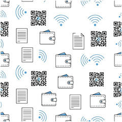 Seamless Pattern of Qr Codes and Wallets