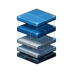 Stacked Isometric Platform Layers Illustration