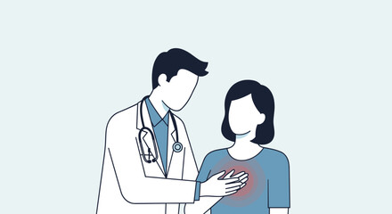 Doctor Examining Patient Chest Pain Symptoms and Causes