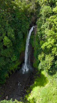 Aerial view of Gitgit waterfall in Singaraja Bali Indonesia