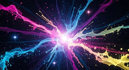 Vibrant Cosmic Explosion of Colors and Light Illuminating the Deep Space Universe