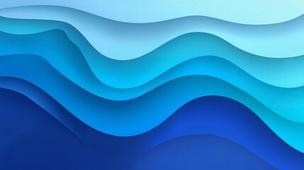 Blue layered gradient abstract design creates a serene fluid motion