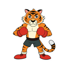 Tiger as a boxer vector illustration
