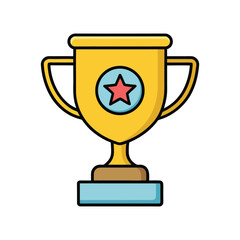 Trophy achievement icon vector illustration