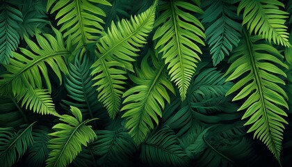 Fototapeta premium fern green lush leaves full screen