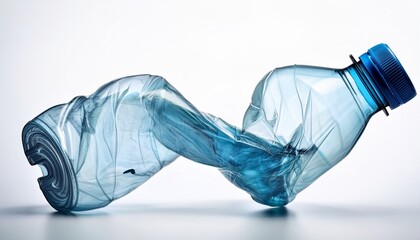 a plastic bottle waste white background