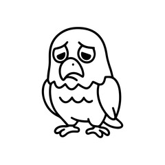 vector line icon sad eagle on a white background
Vector animal character emotion, including joy and sadness