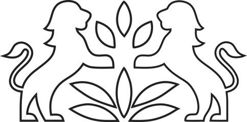 Dynamic lion outline logo vector, suitable for sports branding, luxury designs, and wildlife-inspired brand identity.