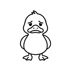 vector line icon sad duck on a white background
Vector animal character emotion, including joy and sadness