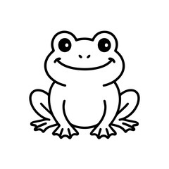 vector line icon happy frog on a white background
Vector animal character emotion, including joy and sadness